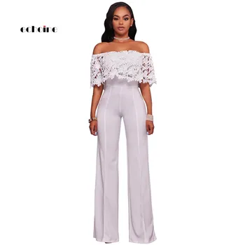 Echoine Women Sexy Strapless Jumpsuit Floral Lace Appliques Slash Neck Off Shoulder Long Wide Leg Pants Female Exquisite Rompers
Echoine Women Sexy Strapless Jumpsuit Floral Lace Appliques Slash Neck Off Shoulder Long Wide Leg Pants Female Exquisite Rompers