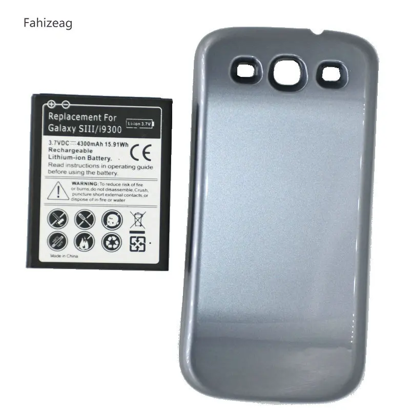 

Fahizeag 4300mAh EB-L1G6LLU Replacement Battery +Cover For Samsung Galaxy S3 S 3 i9300 L710 i747 i535 R530