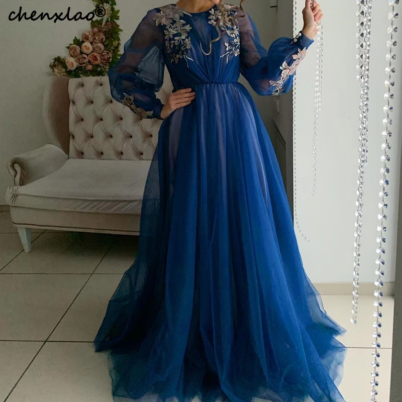 Navy Blue Evening Dresses Jewel Neck Full Sleeves Sheers A-Line Muslim Dubai Long Evening Dresses Formal Party Dress Vestidos
Navy Blue Evening Dresses Jewel Neck Full Sleeves Sheers A-Line Muslim Dubai Long Evening Dresses Formal Party Dress Vestidos