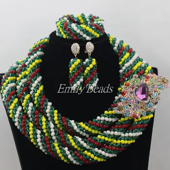 High Quality African Wedding Beads Jewelry Set Handmade Colorful Crystal Beads Necklace Women Fashion Set Free Shipping AIJ146
High Quality African Wedding Beads Jewelry Set Handmade Colorful Crystal Beads Necklace Women Fashion Set Free Shipping AIJ146