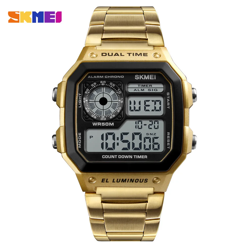 Mens Watches SKMEI Brand Luxury Sports Watches Square Date Stainless Steel Digital Wristwatch Waterproof Clock Relogio Masculino
Mens Watches SKMEI Brand Luxury Sports Watches Square Date Stainless Steel Digital Wristwatch Waterproof Clock Relogio Masculino