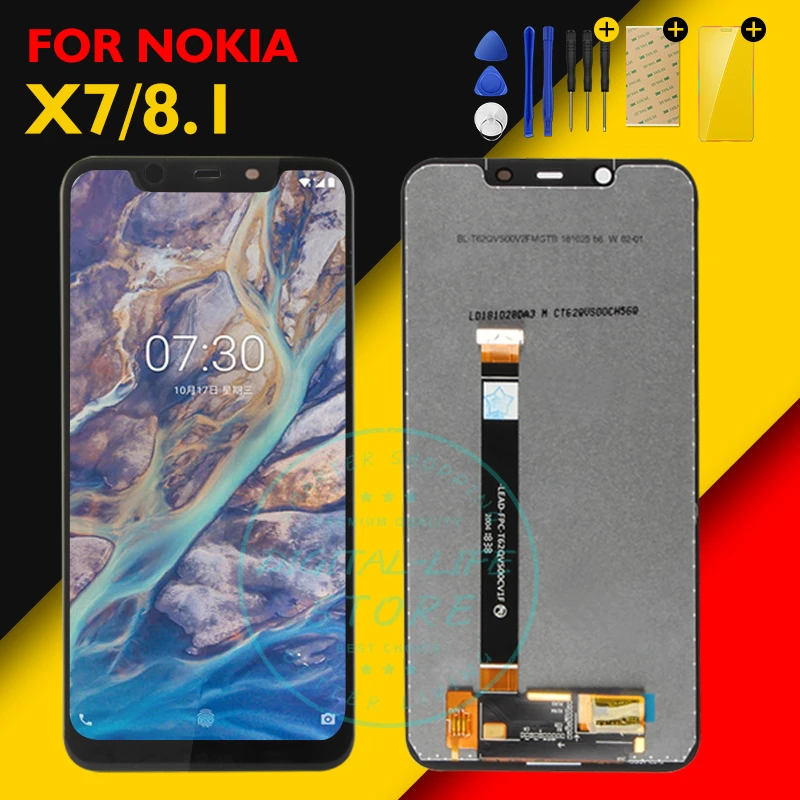 Оригинальный ЖК дисплей для Nokia 8 1 с сенсорным экраном 6 18 дюйма X7 дигитайзер в