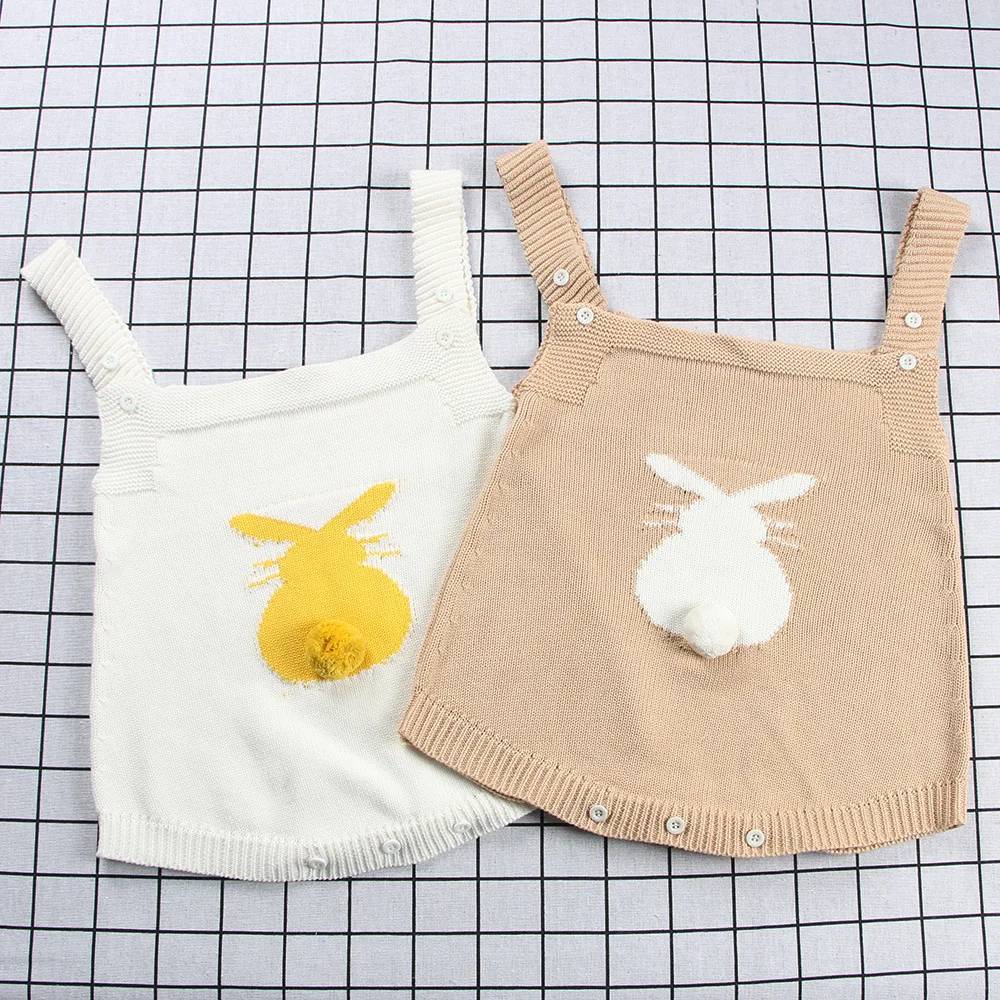 MILANCEL 2018 Spring Baby Rabbit Rompers Infant Sweet Knitted Overalls Bunny Baby Jumpsuit Toddler Baby Girls Boys Clothing 10