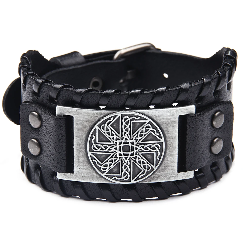 Custom Vintage Viking Style Symbol Embossed Mens Genuine Leather Bracelet with metal buckle adjustable
Custom Vintage Viking Style Symbol Embossed Mens Genuine Leather Bracelet with metal buckle adjustable