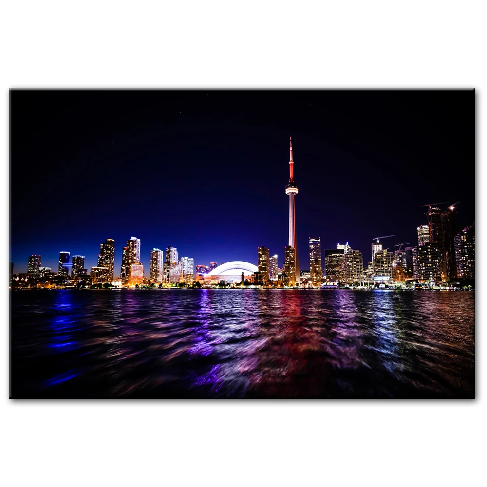Настенные картины Торонто Night View для гостиной современный пейзаж холст живопись