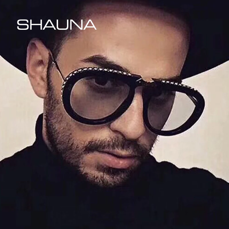 SHAUNA Luxury Crystal Folding Pilot Sunglasses Women Brand Designer Oversize Clear Pink Blue Yellow Sun Glasses Men
SHAUNA Luxury Crystal Folding Pilot Sunglasses Women Brand Designer Oversize Clear Pink Blue Yellow Sun Glasses Men