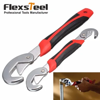 

Flexsteel Multi-Function 2pcs Universal Wrench Set Adjustable Grip Wrench 9-32mm Ratchet Wrench Spanner Tool for Nuts and Bolts