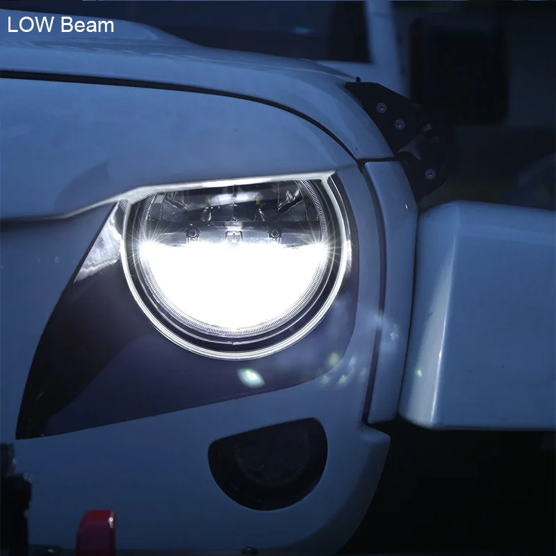 FADUIES 1 Pair Black 7 Inch Round 36W LED Headlights HighLow Beam For Jeep Wrangler CJ JK TJ 2007-2017 (8)
