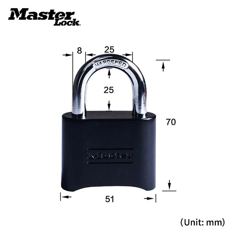 MASTER LOCK Tamper-proof Anti-corrosion Anti-rusting Waterproof Brass Password Combination Code Lock Padlock Anti-theft 178MCND (8)
