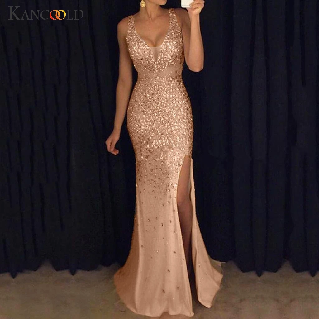 KANCOOLD Dress Women Sequin Prom Ball Party Gown Sexy Dress Gold Evening V Neck Long fashion Dress women 2019FEB6
KANCOOLD Dress Women Sequin Prom Ball Party Gown Sexy Dress Gold Evening V Neck Long fashion Dress women 2019FEB6