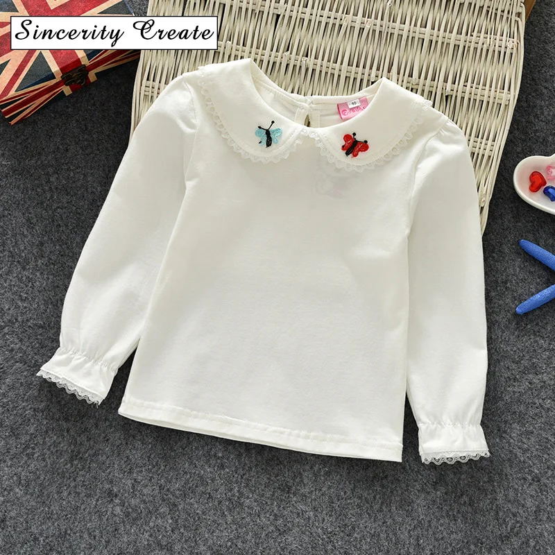 Fashion cute turn-down collar girls blouses lace petal around collar Cuff elastic band shirts butterfly Embroidery 1-7y KT-1811
Fashion cute turn-down collar girls blouses lace petal around collar Cuff elastic band shirts butterfly Embroidery 1-7y KT-1811
