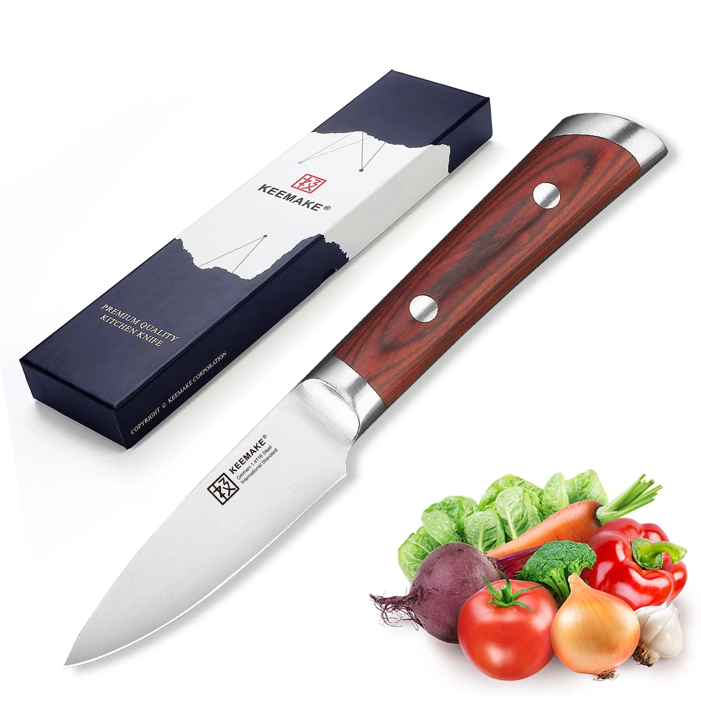 KEEMAKE 3.5" inch Paring Kitchen Chef Knife High CarbonGerman Stainless Steel 58HRC Strong Color Wood Handle Gift Cutting Tools
KEEMAKE 3.5" inch Paring Kitchen Chef Knife High CarbonGerman Stainless Steel 58HRC Strong Color Wood Handle Gift Cutting Tools