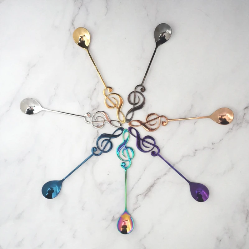1Pcs Colorful Stainless Steel Flatware Musical Note Spoon Creative Milk Coffee Spoon Ice Cream Candy Teaspoon accessories
1Pcs Colorful Stainless Steel Flatware Musical Note Spoon Creative Milk Coffee Spoon Ice Cream Candy Teaspoon accessories