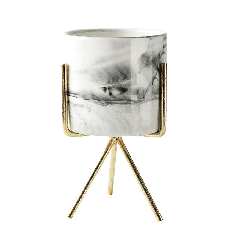 Nordic Home Minimalist Style Marble Vase Wrought Iron Tabletop Succulent Flower Pot Gold + White Ceramic
Nordic Home Minimalist Style Marble Vase Wrought Iron Tabletop Succulent Flower Pot Gold + White Ceramic