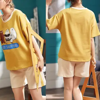 Cute Women Summer Short Sleeve Pajamas Set Pyjamas Sleepwear Nightgown Summer Cartoon Casual Print Girl Sleeping Set
Cute Women Summer Short Sleeve Pajamas Set Pyjamas Sleepwear Nightgown Summer Cartoon Casual Print Girl Sleeping Set