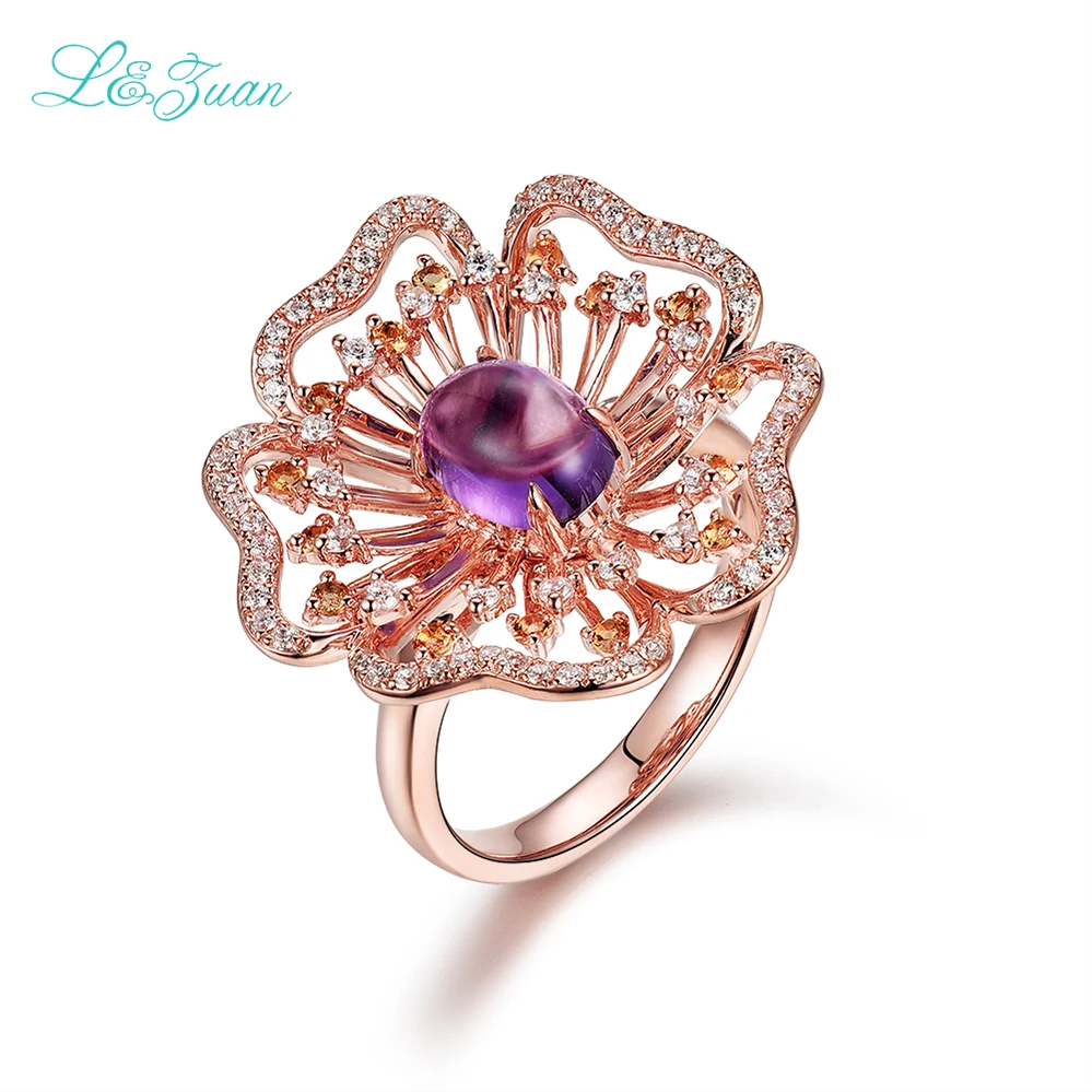 I&Zuan S925 Sterling Silver Natural Purple Amethyst Rings For Women Romantic Beautiful Flower Rings Fine Jewelry Party Ring 5413
I&Zuan S925 Sterling Silver Natural Purple Amethyst Rings For Women Romantic Beautiful Flower Rings Fine Jewelry Party Ring 5413