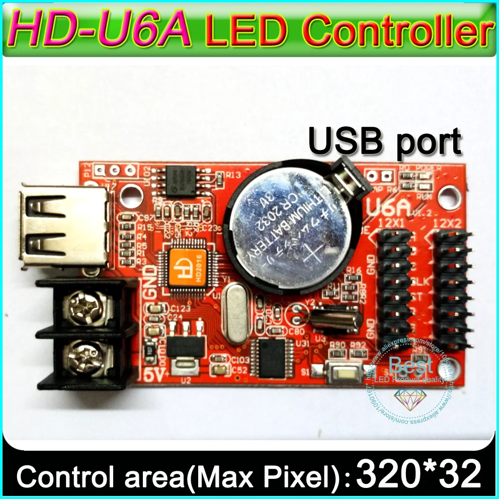 2019 Super value HD-U6A USB port Single&double color LED signs controller, P10 Single color LED display control card,
2019 Super value HD-U6A USB port Single&double color LED signs controller, P10 Single color LED display control card,