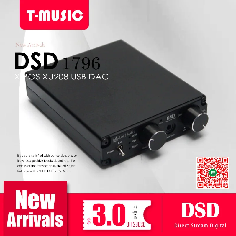 HiFi DSD1796 асинхронный XMOS XU208 USB DAC усилитель с поддержкой DSD256|Усилители мощности| |