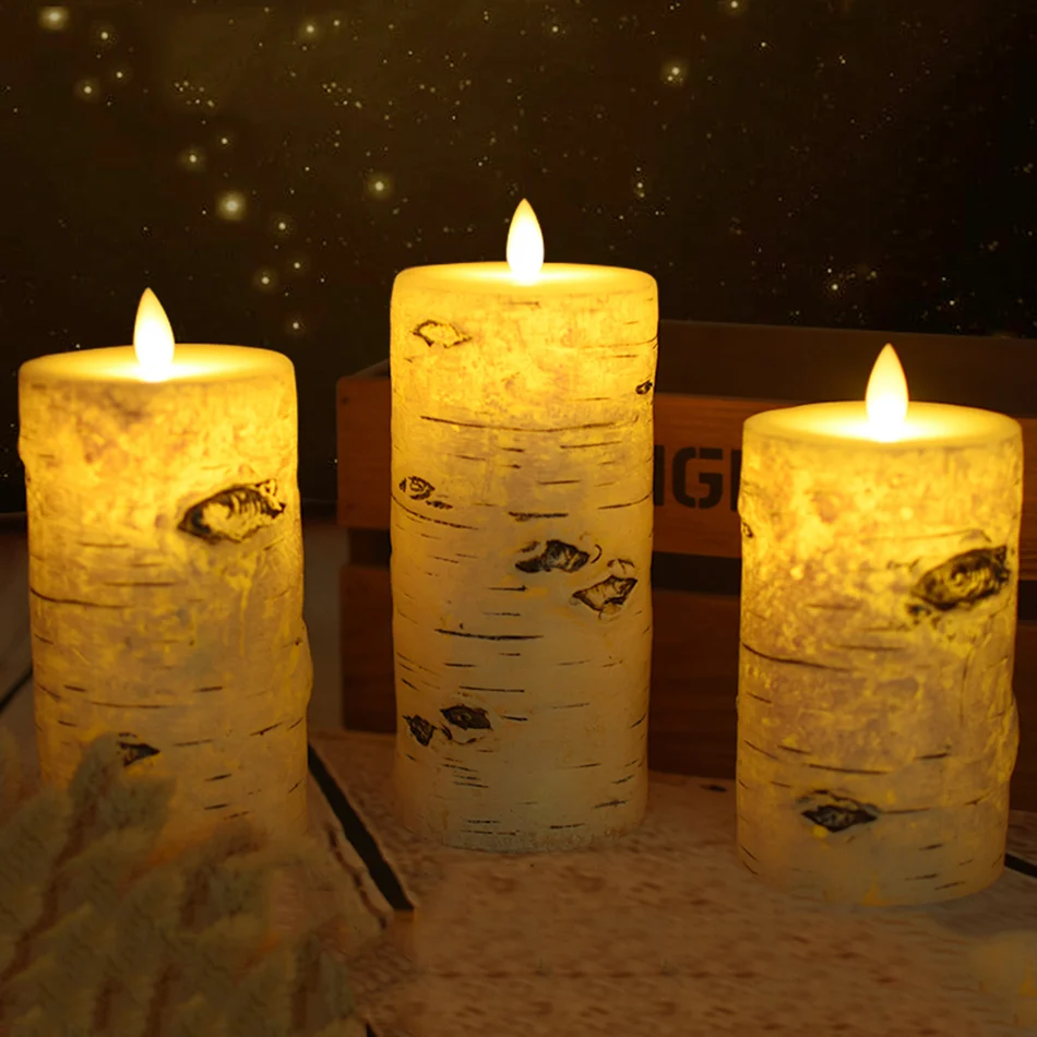 Birch Bark Effect Pillar LED Candles light, Battery paraffin wax led candle for christmas lighting decor.,home room night light
Birch Bark Effect Pillar LED Candles light, Battery paraffin wax led candle for christmas lighting decor.,home room night light