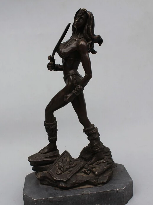 13"Western Art sculpture Bronze Marble Sexy Belle Warrior sculpture Statue R0715 B0403
13"Western Art sculpture Bronze Marble Sexy Belle Warrior sculpture Statue R0715 B0403