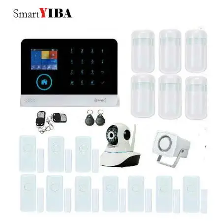SmartYIBA APP Control Multi Language 3G Wireless WIFI Alarmes Network Camera For Home Protection Door Motion Sensor Alarm Kits
SmartYIBA APP Control Multi Language 3G Wireless WIFI Alarmes Network Camera For Home Protection Door Motion Sensor Alarm Kits