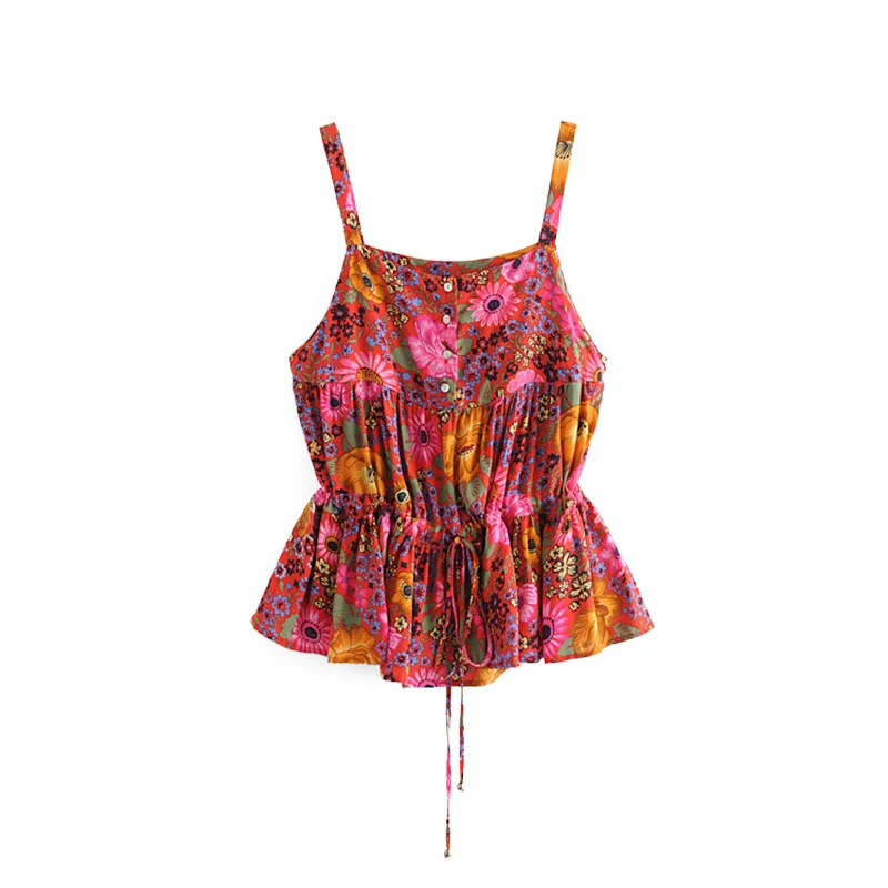 GYPSY Boho Summer Vintage Tops Floral Print Drawstring Lace Up Camis Fashion Sleeveless Backless Strap Blouses Blusas Mujer
GYPSY Boho Summer Vintage Tops Floral Print Drawstring Lace Up Camis Fashion Sleeveless Backless Strap Blouses Blusas Mujer