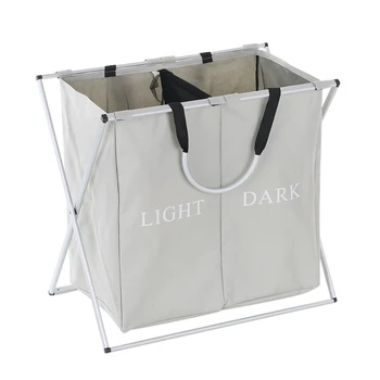 2 Sections Organizer Foldable X-frame Oxford Laundry Basket Hamper Mesh Drawstring Dirty Clothes Organizer Box Storage
2 Sections Organizer Foldable X-frame Oxford Laundry Basket Hamper Mesh Drawstring Dirty Clothes Organizer Box Storage