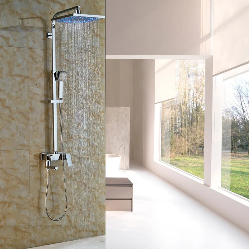 Chrome Finish 12" ABS Color Changing Shower Head & LED Light ABS Hand Shower Faucet
Chrome Finish 12" ABS Color Changing Shower Head & LED Light ABS Hand Shower Faucet