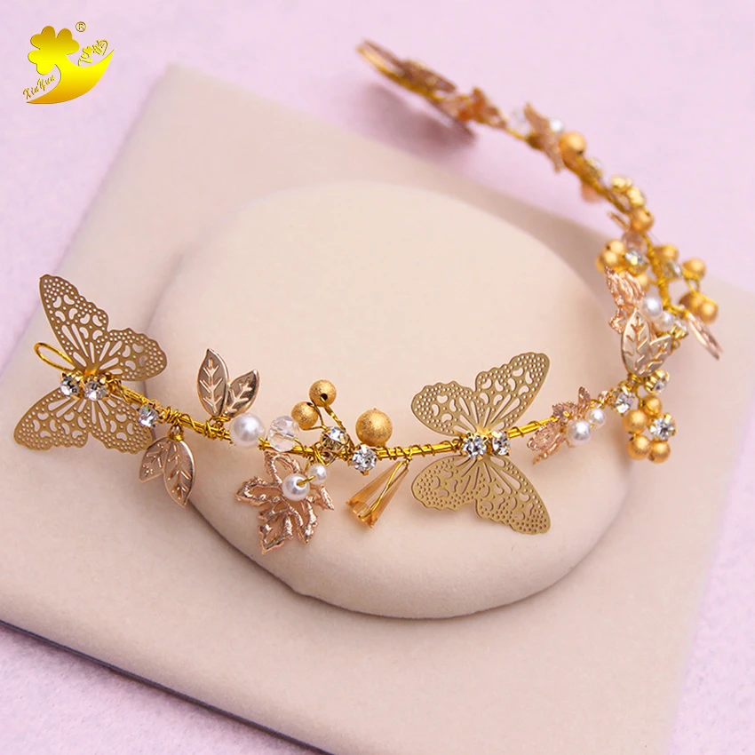 Xinyun Women Gold Hair Vine Bridal Wedding Hair Accessories Wedding Hair Jewelry Handmade Headband Bridal Butterfly Hairbands
Xinyun Women Gold Hair Vine Bridal Wedding Hair Accessories Wedding Hair Jewelry Handmade Headband Bridal Butterfly Hairbands