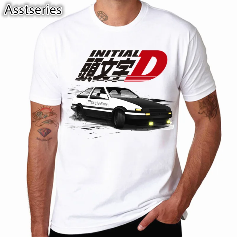 Футболка AE86 Initial D Homme модная тенниска с принтом японского аниме крутая