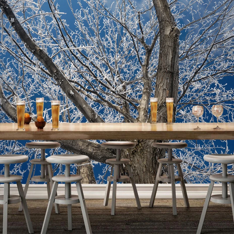 Modern natural scenery wallpaper, winter tree landscape murals for the living room bedroom ceiling wall decoration roll paper
Modern natural scenery wallpaper, winter tree landscape murals for the living room bedroom ceiling wall decoration roll paper