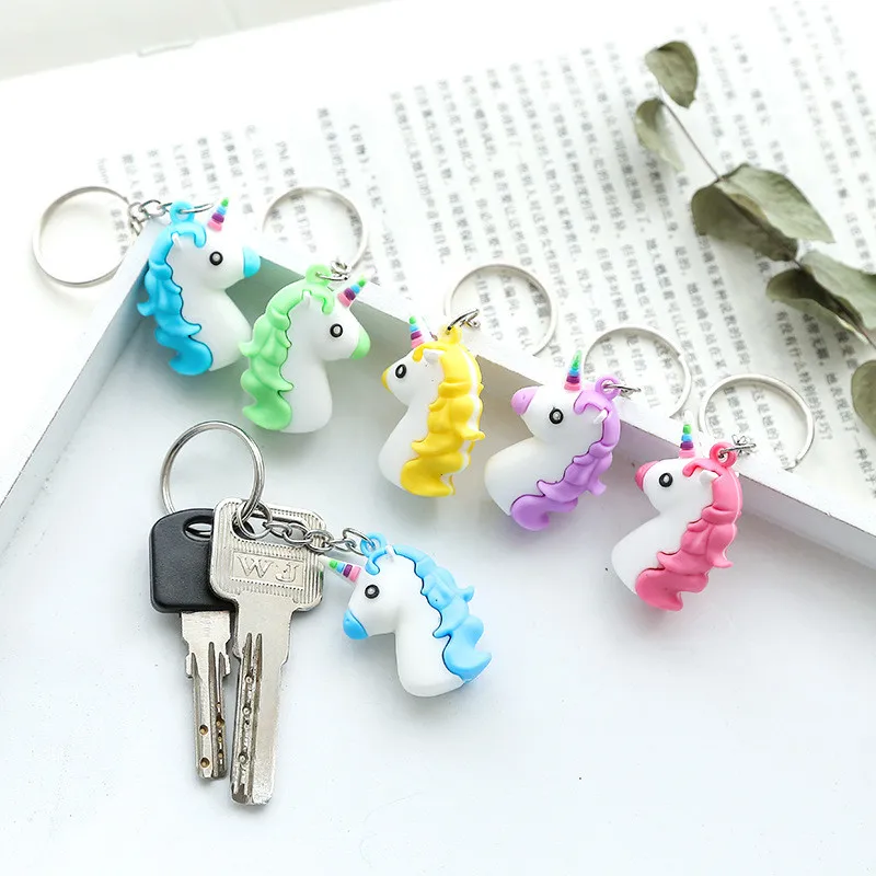 Unicorn Keychain Animal PVC Keychains Key Ring Gifts 5