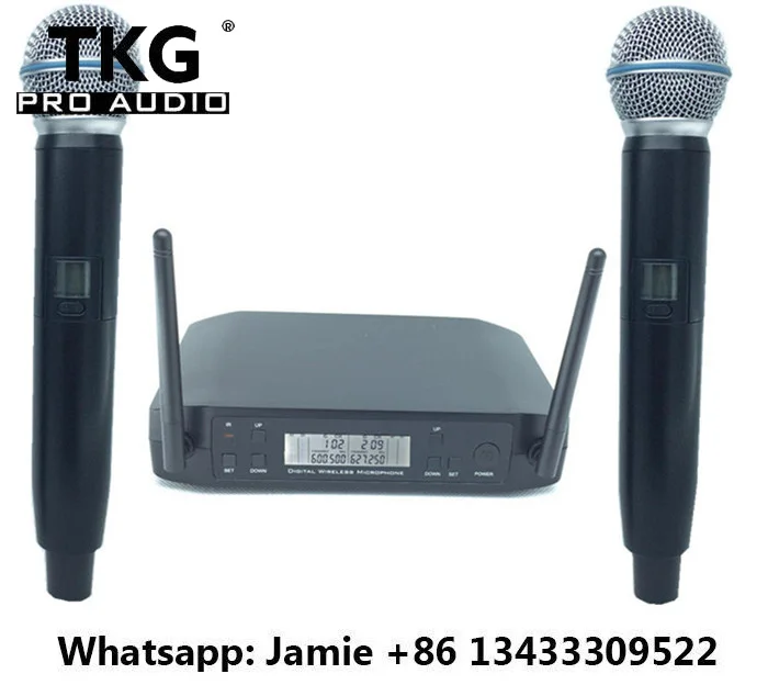 600~635MH wireless microphone uhf oem microphone double dual china audio GLDX4D handhold Karaoke Wireless Microphone System
600~635MH wireless microphone uhf oem microphone double dual china audio GLDX4D handhold Karaoke Wireless Microphone System