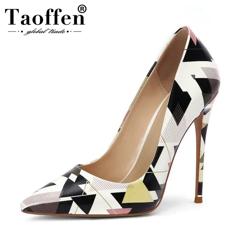 Taoffen Women High Heel Shoes Plus Size 34-45 Sexy Office Ladies Pumps New Fashion Geometric Print Brand Designer Shoes Women
Taoffen Women High Heel Shoes Plus Size 34-45 Sexy Office Ladies Pumps New Fashion Geometric Print Brand Designer Shoes Women