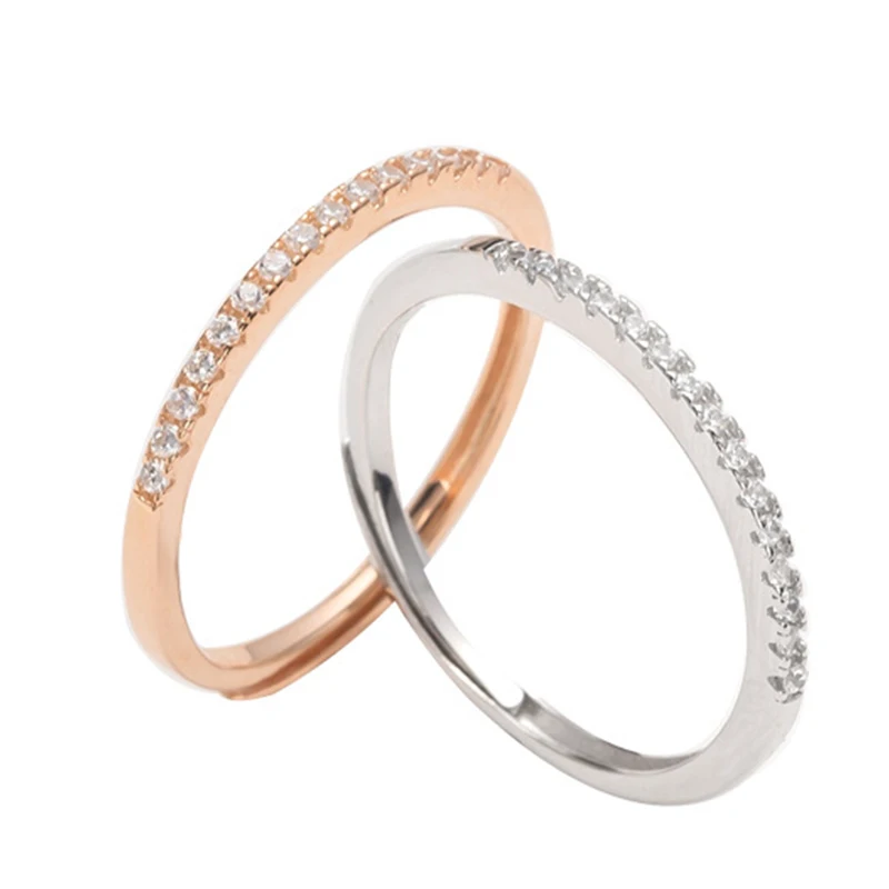Korean Single Row Zircon Adjustable Rings 925 Sterling Silver Rose Gold Thin Slim Female Ring Wedding Party Luxury Brand Jewelry
Korean Single Row Zircon Adjustable Rings 925 Sterling Silver Rose Gold Thin Slim Female Ring Wedding Party Luxury Brand Jewelry