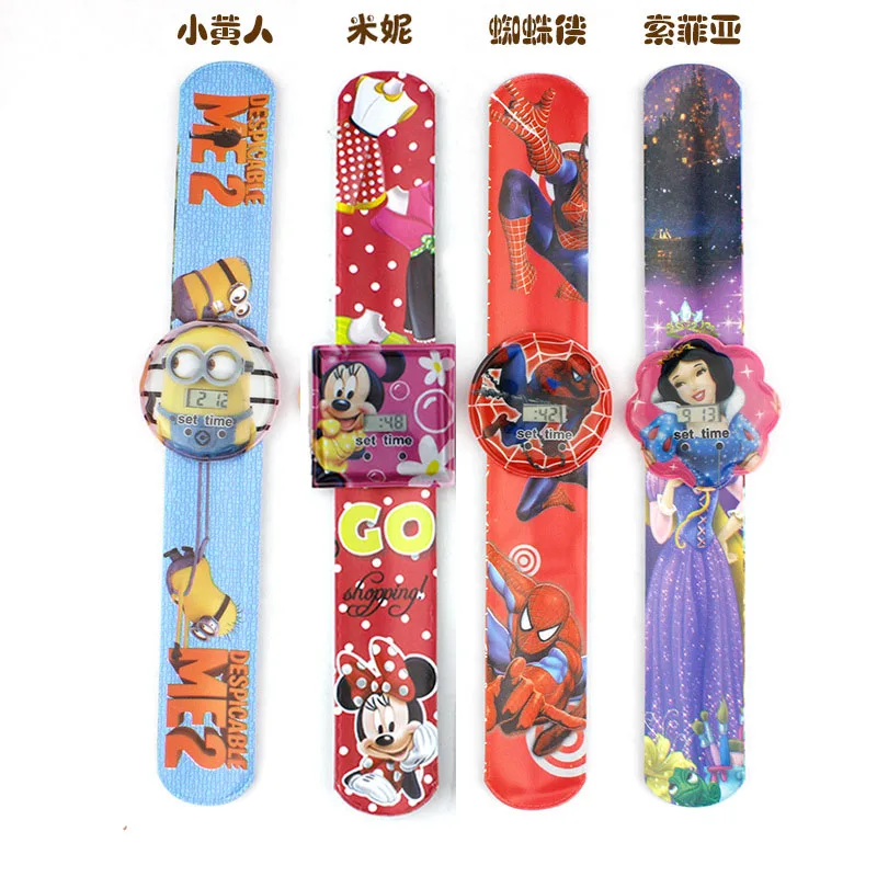 6pcs/bag Watch Assorted Cartoon Slap Electronic Watch Bracelets Kids Event Supplies Boys Girls Birthday Party Toys
6pcs/bag Watch Assorted Cartoon Slap Electronic Watch Bracelets Kids Event Supplies Boys Girls Birthday Party Toys