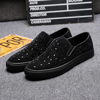 England popular men comfortable party nightclub dress soft leather rhinestone shoes slip-on flat platform sneakers zapato loafer
England popular men comfortable party nightclub dress soft leather rhinestone shoes slip-on flat platform sneakers zapato loafer
