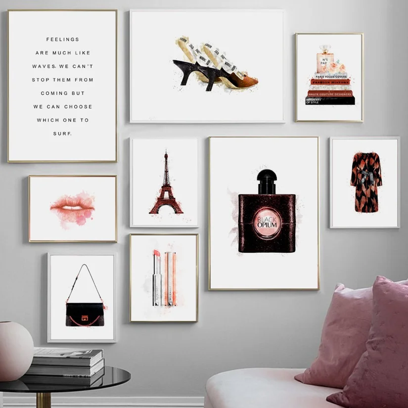 Watercolor Fashion Paris Perfume Lipstick Nordic Posters And Prints Wall Art Canvas Painting Wall Pictures For Living Room Decor
Watercolor Fashion Paris Perfume Lipstick Nordic Posters And Prints Wall Art Canvas Painting Wall Pictures For Living Room Decor