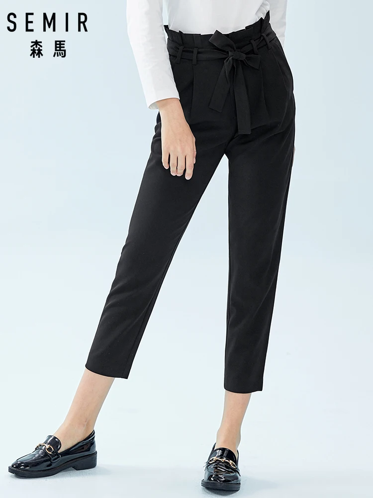 SEMIR Women Paper-Bag Pants in Ankle Length with Removable Tie Belt with Slant Pocket High Waist Tapered Legs with Creases
SEMIR Women Paper-Bag Pants in Ankle Length with Removable Tie Belt with Slant Pocket High Waist Tapered Legs with Creases