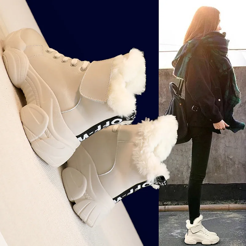 Thick Snow Boots Female 2018 New net red sports boots winter velvet cotton shoes muffin thick bottom Leather Boots 5.5cm 
Thick Snow Boots Female 2018 New net red sports boots winter velvet cotton shoes muffin thick bottom Leather Boots 5.5cm