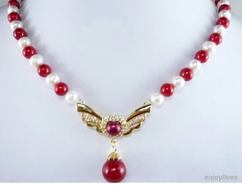 Genuine White Pearl Red Coral Yellow Crystal Eagle Pendant Necklace>Lovely Women's Wedding Jewelry Pretty CZ Crystal stone gems
Genuine White Pearl Red Coral Yellow Crystal Eagle Pendant Necklace>Lovely Women's Wedding Jewelry Pretty CZ Crystal stone gems