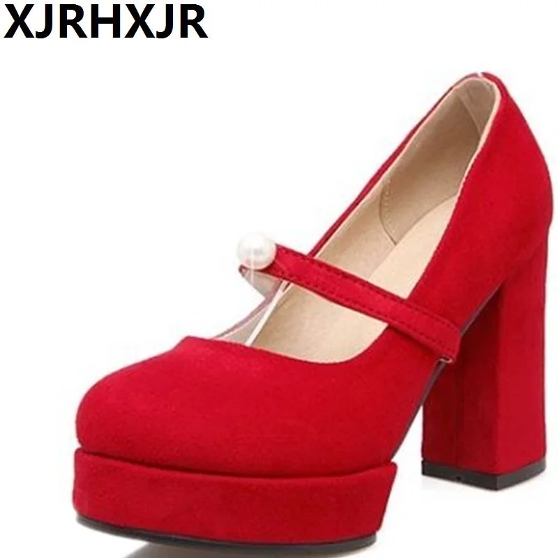 Korea Version New Pumps Women Round Toe High Heels Fashion Square Heel Casual Work Shoes Woman Wedding Dress Shoes Size 32-43
Korea Version New Pumps Women Round Toe High Heels Fashion Square Heel Casual Work Shoes Woman Wedding Dress Shoes Size 32-43