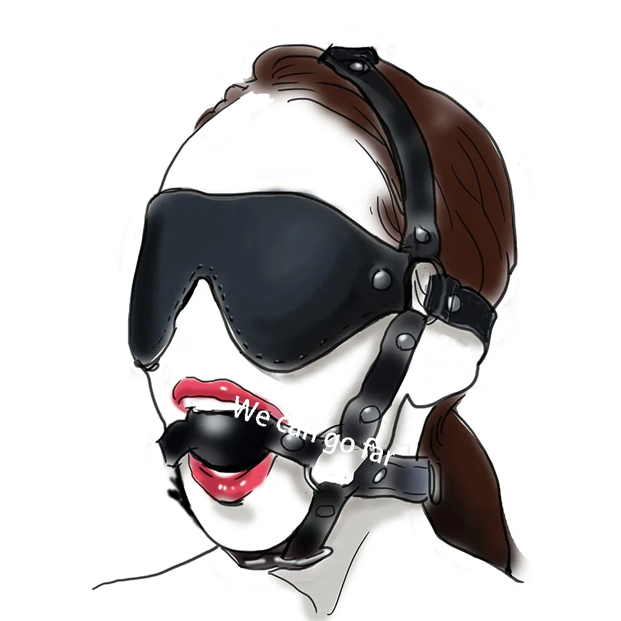 Slave Hood With Removable Blindfold and Mouth Piece Genuine Leather /"NEW/"