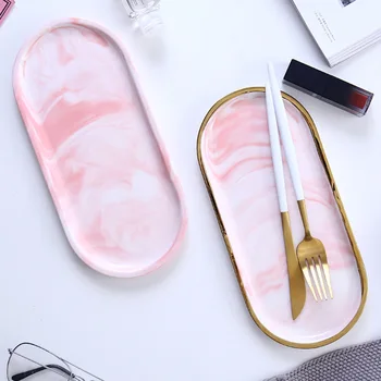 Marble Pattern Pink Gilt Ceramic Oval Plate Western Dish Dessert Plate Jewelry Storage Tray c
Marble Pattern Pink Gilt Ceramic Oval Plate Western Dish Dessert Plate Jewelry Storage Tray c