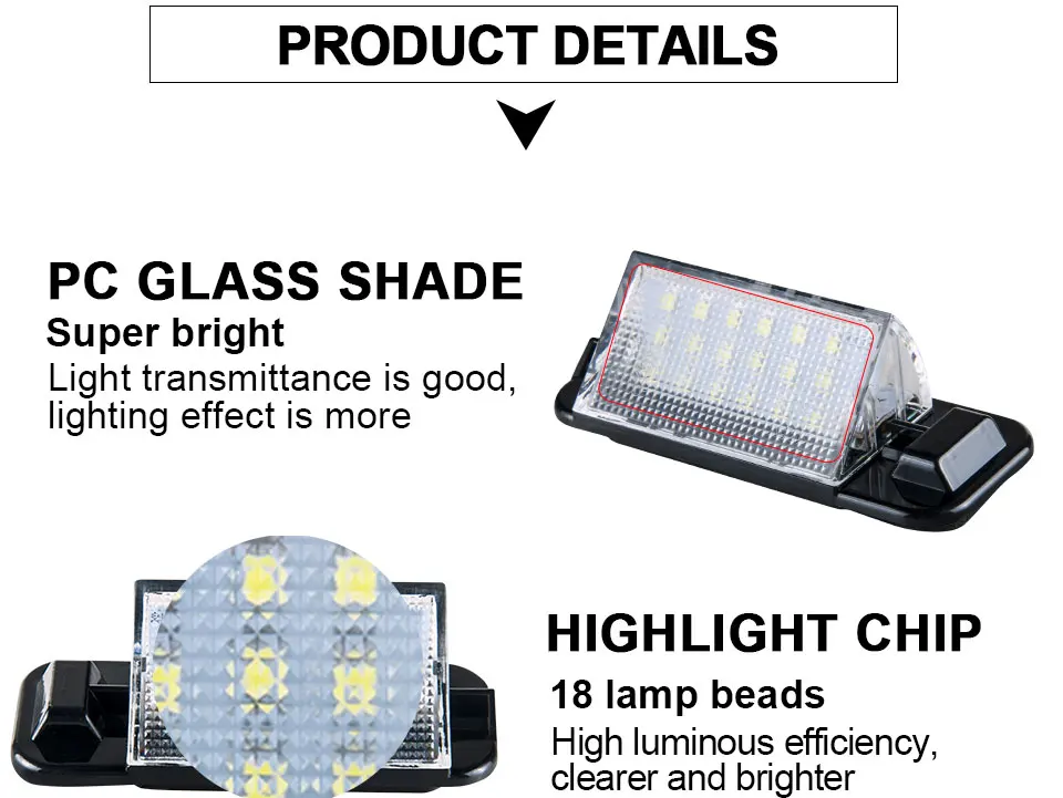 12V 2 PCS Car Auto 18 LED 2835 SMD License Plate Light Lamp for BMW E36 3 Series E36 1992-1998 318i 320i 323i Led Car-styling 24 (4)