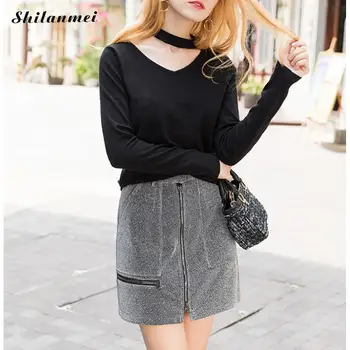 Autumn Winter Office Sweater Women Solid Knitted Sweater Pullovers V Neck Jumper Black Basic Elegant Sweaters Pullover
Autumn Winter Office Sweater Women Solid Knitted Sweater Pullovers V Neck Jumper Black Basic Elegant Sweaters Pullover