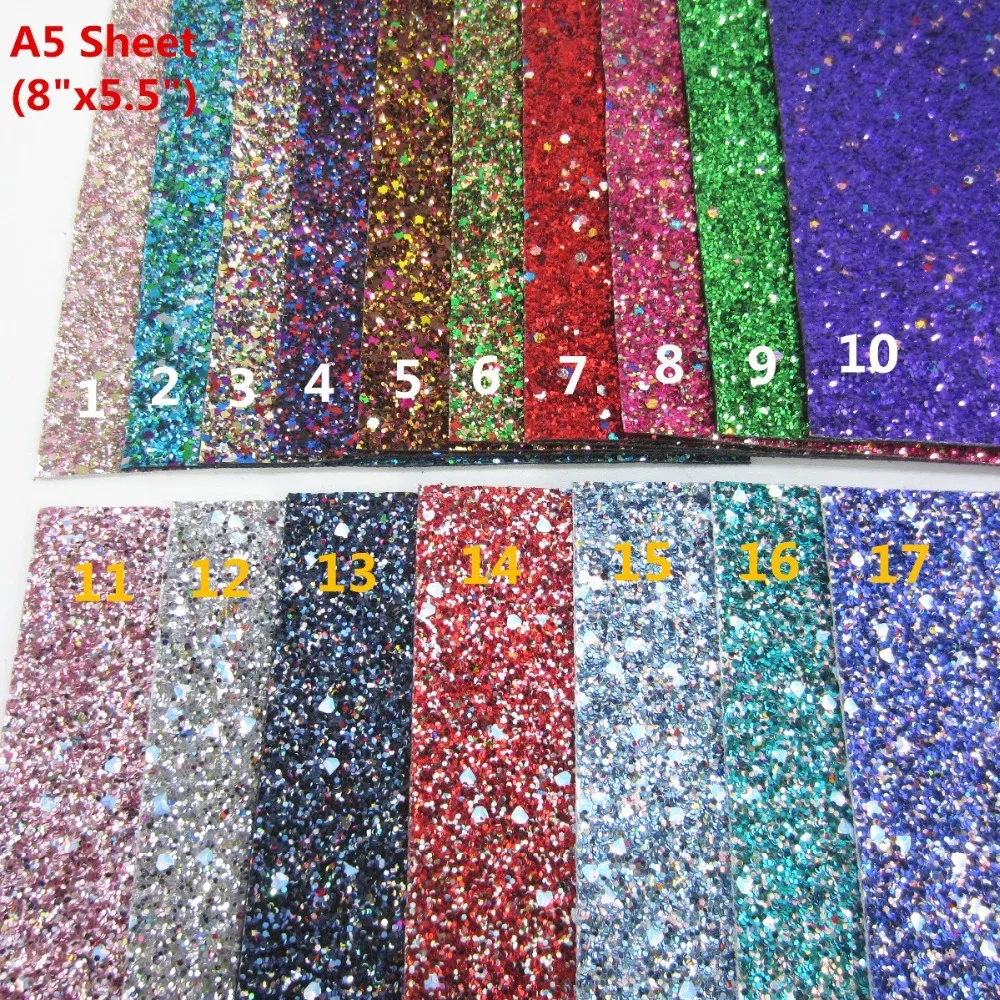 A5 лист 1/4 "x 8"(15 см x 21 см) Смешанная объемная блестящая ткань искусственная
