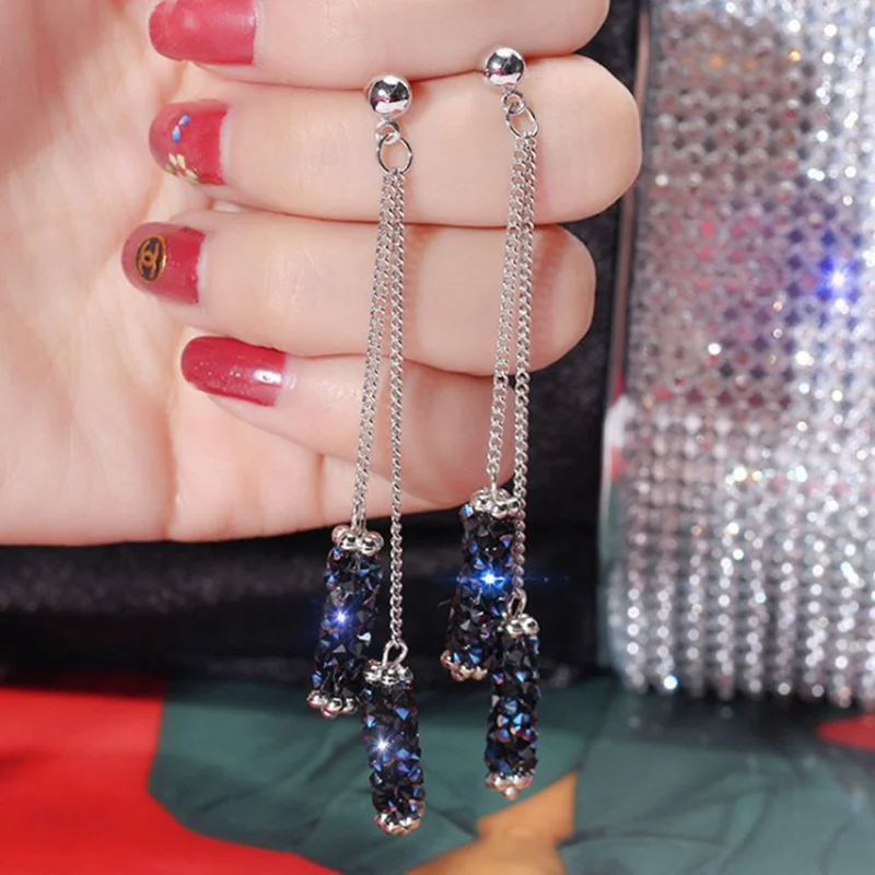Korean Fashion Jewelry Personality Crystal Geometric Cylindrical Tassel Earrings Bridal Earring Earrings For Women Long Earrings
Korean Fashion Jewelry Personality Crystal Geometric Cylindrical Tassel Earrings Bridal Earring Earrings For Women Long Earrings