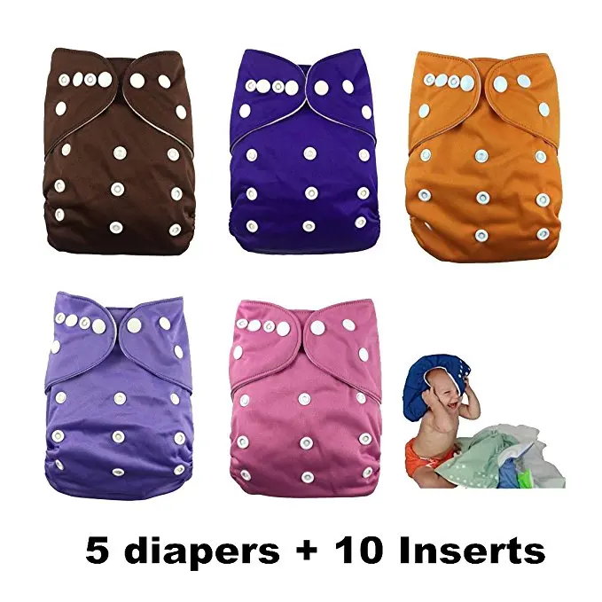 Naughty Baby Washable and Reusable Cloth Diapers (5 Diaper Covers + 10 Inserts) - Adjustable Snap One Size Cloth Pocket Diapers
Naughty Baby Washable and Reusable Cloth Diapers (5 Diaper Covers + 10 Inserts) - Adjustable Snap One Size Cloth Pocket Diapers