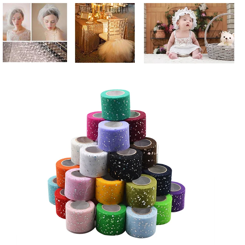 25 yards Glitter Sequin Tulle Roll 5 cm Spool Tutu Girl For Wedding Decoration Organza Laser DIY Craft Birthday Party Supplies 8
25 yards Glitter Sequin Tulle Roll 5 cm Spool Tutu Girl For Wedding Decoration Organza Laser DIY Craft Birthday Party Supplies 8